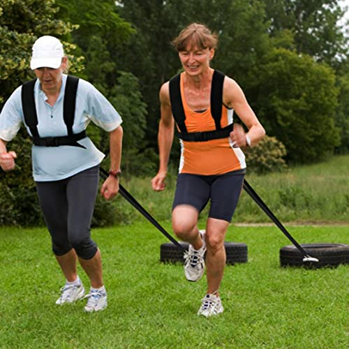 Strength Training Equipment, Sled Harness Tire Pulling Speed Resistance Power Belt Adjustable Weight Trainer with Pull Strap