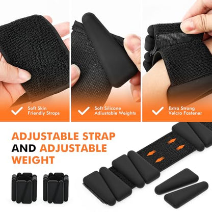 Wrist Weights, Ankle Weights for Women Men, Adjustable Wrist Weighted Bracelet for Home Gym Workout, Running, Yoga, Exercise, Strength Training