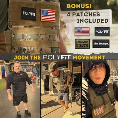 POLYFIT (Fortify) Weighted Vest for Strength and Endurance Training, Rucking, Fitness Workouts, Running, WODs - color: Camo