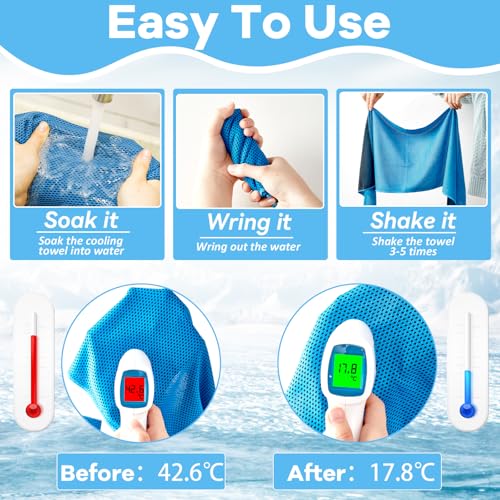 120Pcs Cooling Towels for Neck and Face 40 x 12 Inch Workout Ice Towel for Gym Sweat Microfiber Breathable Chilly Bulk Neck Wraps for Yoga Athletes Hiking Camping Travel Running Golf Outdoor Sport