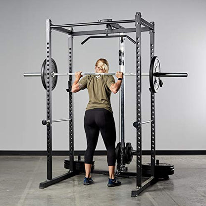 REP Fitness PR-1100 Power Rack Home Gym System, Squat Cage with Attachment Compatibility Multi-Grip Pull Up Bar, Adjustable J Cups, Extended Safeties, 700 lb Capacity, Strength Training Equipment - style: Power Rack + Lat/Row Attachment