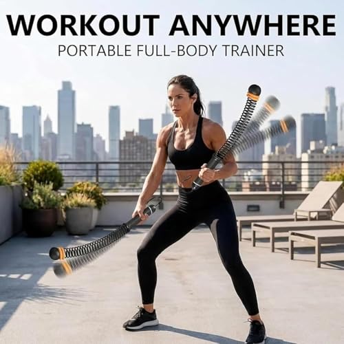 Adjustable Ropeless Battle Ropes, Cordless Battle Ropes for Home Gym, Portable Arm Exerciser Strength & Conditioning Training Rope for Full Body Workout