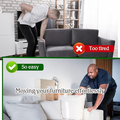 12Pcs Furniture Sliders for Carpet & Hardwood Floors, 2 Inch Furniture Movers Heavy Duty Moving Pads Self Adhesive Chair Leg Gliders for Floor Protectors(Coffee)