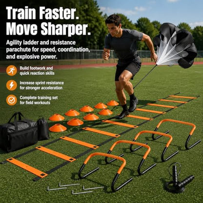 Agility Training Equipment, Speed Training Equipment, Agility Ladder Training, 12-Piece Multicolor PVC, Customizable for Football, Soccer, Basketball