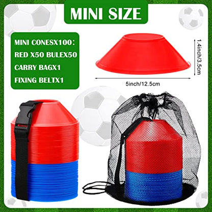 Hanaive Mini Soccer Cones for Agility Drills, 5 Inch - color: Red,Blue