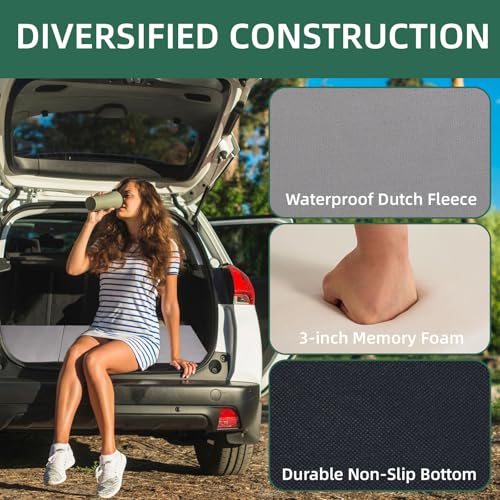 Memory Foam Foldable Mattress, Trifold Floor Bed Mattress with Dust Cover, Portable Waterproof Camping Pad Mat, for Outdoor Sleeping, Foldable, for Travel Truck Bed Tent