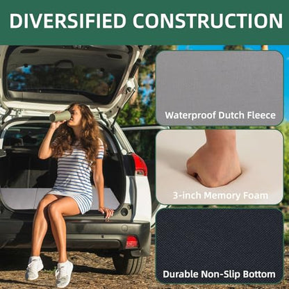 Memory Foam Foldable Mattress, Trifold Floor Bed Mattress with Dust Cover, Portable Waterproof Camping Pad Mat, for Outdoor Sleeping, Foldable, for Travel Truck Bed Tent