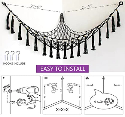 Exercise Ball Holder Yoga Ball Rack Corner Hanging Storage Net or Hammock for Fitness Ball Balance Ball Organizer Pregnancy Stability Ball Swiss Balance Ball for Yoga Studio and Gym