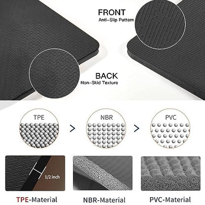 Hatha Yoga Large TPE Yoga Mat 6'x4'x1/2" Extra Thick Non-Slip Exercise Mat - for Yoga Pilates & Home Gym Workouts