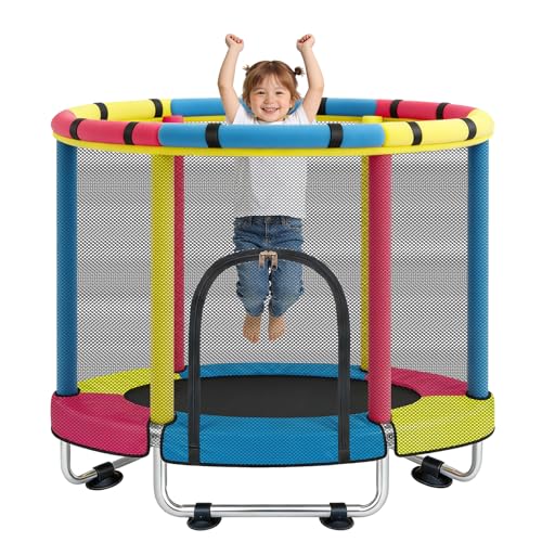 Trampoline for Kids with Safety Enclosure Net, Indoor & Outdoor Toddler Trampoline, 47" Baby Mini Recreational Trampolines, Safe No-Gap Design, Birthday Gifts for Children & Boys & Girls, Age 1-8