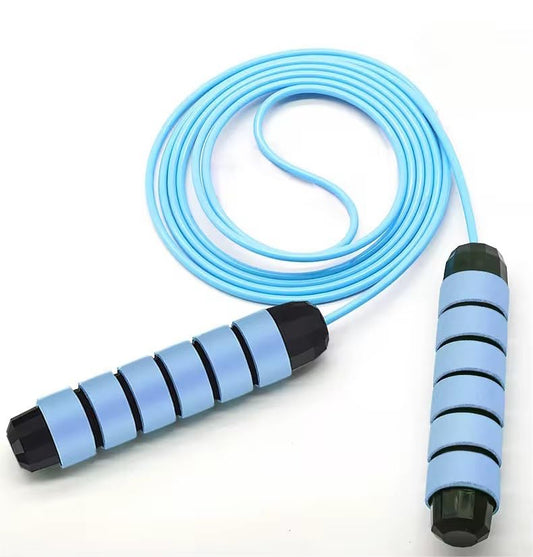 Jump Rope, No-Knot Rapid Speed Jumping Rope Cable with Ball Bearings for Women, Men, and Kids, Adjustable Steel Jump Rope with Foam Handles for Home Gym Exercise Fitness Workout Equipment & Slim Body - color: Blue