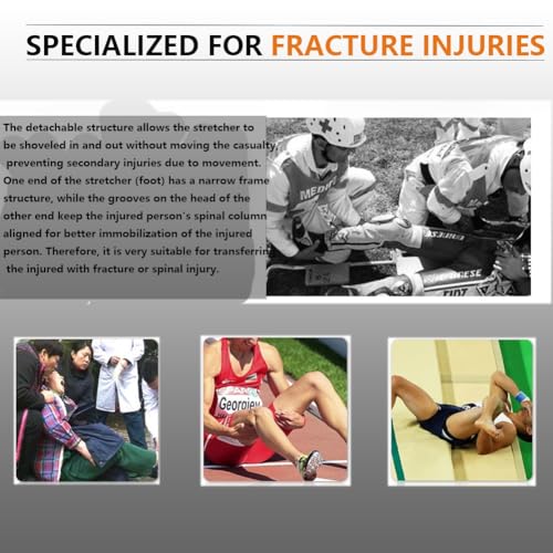82.6x17.3x2.3in Portable Spine Board Stretcher, Folding Stretcher Medical Spine Board For EMT Medical Stretcher Patient Mover Rescue