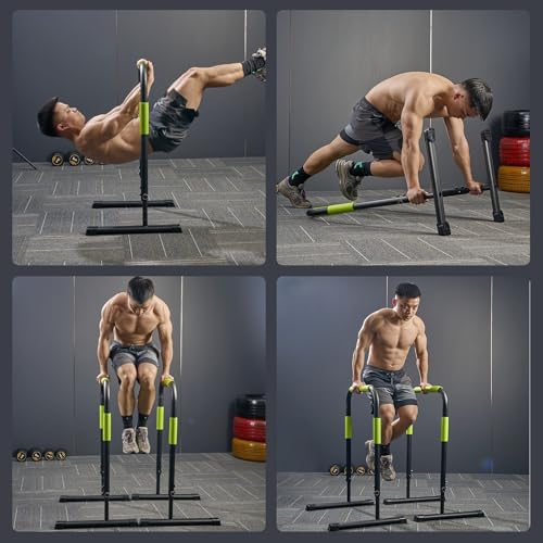 Dip Bar Adjustable Dip Stand Workout Station Heavy Duty Portable Parallel Bars For Strength Training 550lbs Max Capacity