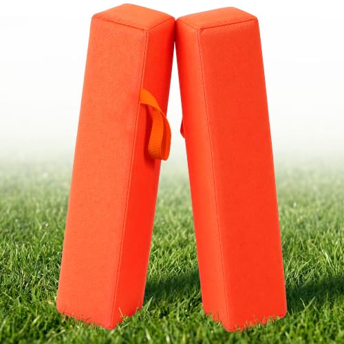 Football End Zone Pylons Set, 1.78lb Football Pylons Field Markers, Sand Weighted Anchorless, Football Accessories for Sports Game Training, Portable Soft Sports Cones, 18" x 4" x 4"Orange - size: orange-2pcs
