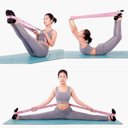 Professional 11-Loop Stretching Strap (135cm/4cm) & Leg Stretcher Band - Perfect Length Stretch Strap with Loops for Yoga, Physical Therapy, Pilates & Home Flexibility Training - Durable Non-Elastic Exercise Band