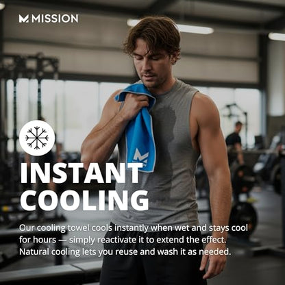 MISSION Original Cooling Towel - Soft, Durable Microfiber - Cools Up to 2 Hours - UPF 50 Sun Protection - Machine Washable - color: Alloy Heather