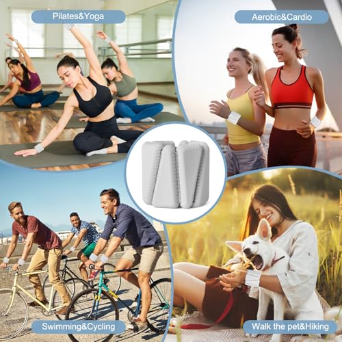 Wrist Weights, Adjustable Wrist Ankle Weights for Women, Wearable Arm & Leg Weights Set of 2(1 lb Each), Weighted Bangles for Walking, Yoga, Dance, Barre, Gym