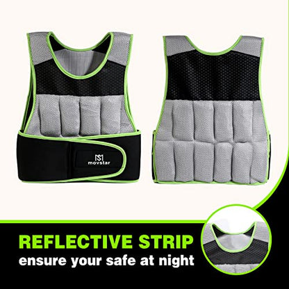 Adjustable Weighted Vest Women Men with Reflective Design 10lbs,20lbs Workout Vest for Strength Training, Walking, Jogging, Weightlifting, Running Men Women - size: 10lbs