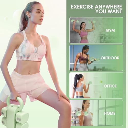 Adjustable 2-in-1 Convertible Kettlebell & Dumbbells - color: Green