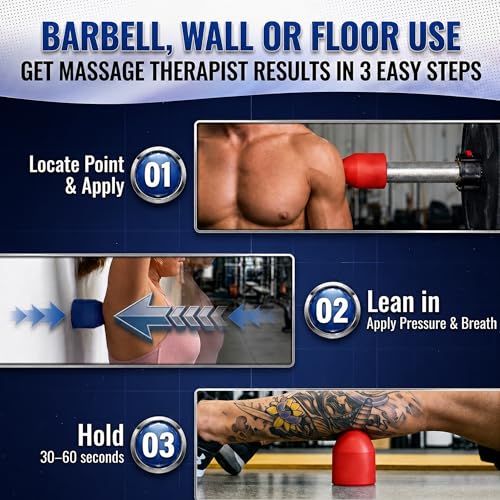 Muscle Trigger Silicone Barbell-Mounted Trigger Point Massage Tool for Back, Neck, Shoulders, Feet & Plantar Fasciitis Relief, Myofascial Release and Deep Tissue Muscle Recovery for Home and Gym - color: Pair