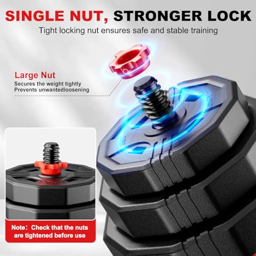 Adjustable dumbbell set, 20/30/45/70/90lbs Free Weight Set with Connector, 5 in1 Multi-Function Dumbbells Set Used as Barbell & Kettlebell, Push up Stand, Fitness for Home Gym Suitable Men/Women