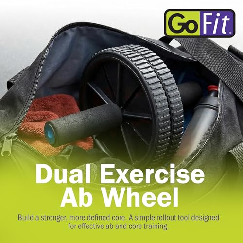 GoFit Dual Exercise Ab Wheel- Roller with Handles,Black,One Size,GF-Dew