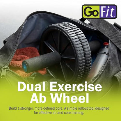 GoFit Dual Exercise Ab Wheel- Roller with Handles,Black,One Size,GF-Dew