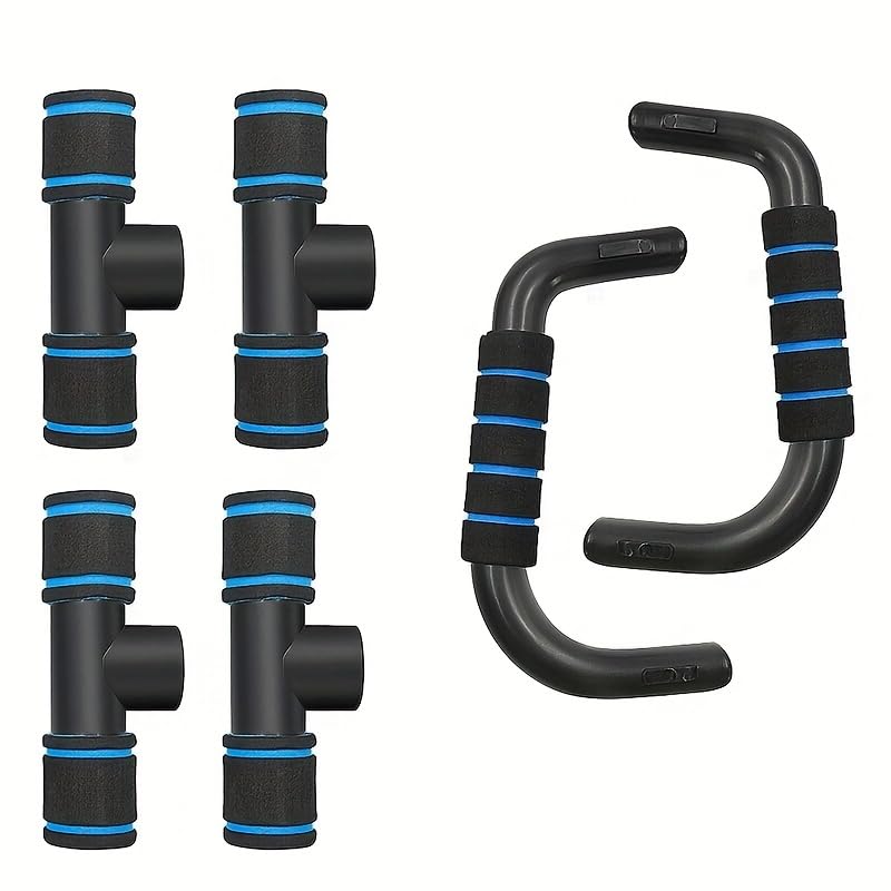 Holiday Gift Home Workout Equipment Push Up Bars - Universal Blue/Red/Green Pushup Rod with Cushioned Foam Grip & Non-slip Design