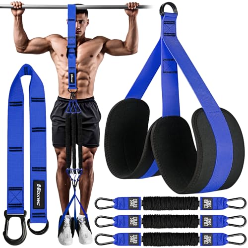 HOXWC Pull Up Assistance Bands, Adjustable Heavy Duty Resistance Band for Pull Up, 3 Pull Up Bands, Comfortable Fabric Feet/Knee Rest, Assistance Bands for Pull-Up, Home Fitness, Body Stretching - color: Blue Pull-Up Bands