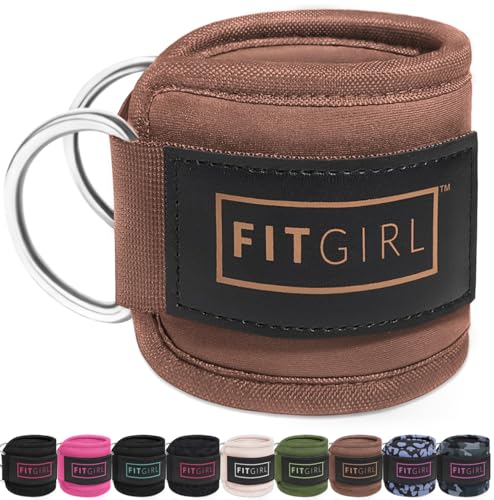 Ankle Strap for Cable Machine – Premium Padding and Comfort for Cable Exercise Machines, Cable Exercise Attachment for Home & Gym, Glute Workouts - Kickbacks, Leg Extensions, Hip Abductors - color: Cocoa Brown - Pair