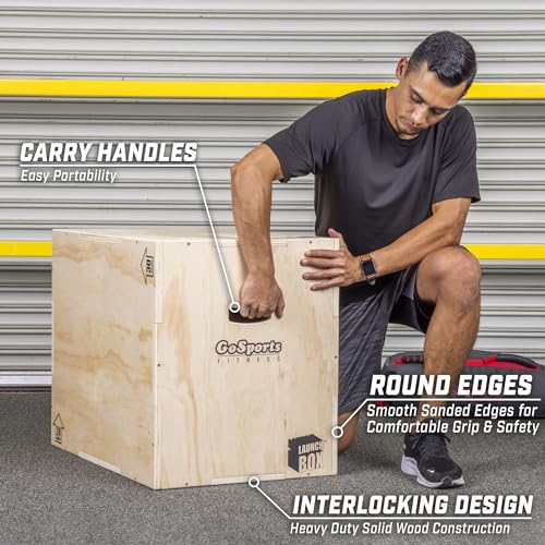 GoSports Fitness 3-in-1 Plyo Jump Box - Small, Standard, or XL - Launch Box Exercises for All Skill Levels - style: XL - 20" x 24 Inch x 30"