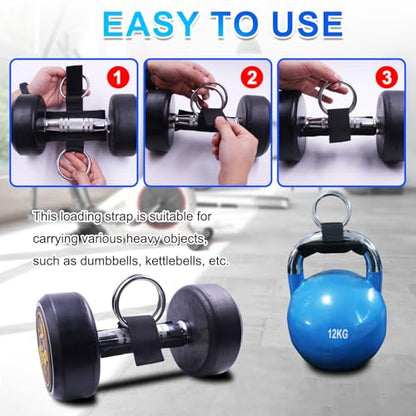 J Bryant Loading Dumbbells Strap for Dip Belt Squat Pull-up,Load Dumbbells Kettlebells on Barbells Weightlifting Accessory