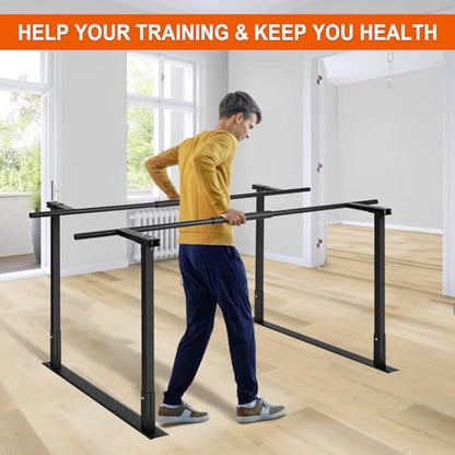 Adjustable Physical Therapy Parallel Bars, 666Lbs Capacity Standing Assist Bar for Daily Mobility Support, Heavy-Duty Parallel Bar for Leg Training