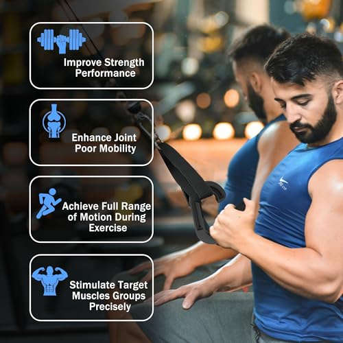 Pull Up Handles Neutral Grip: Portable Barbell Grip with 2 Detachable Straps for Cable Machine LAT Pull Down T-bar Row Deadlift Shrug - color: Black