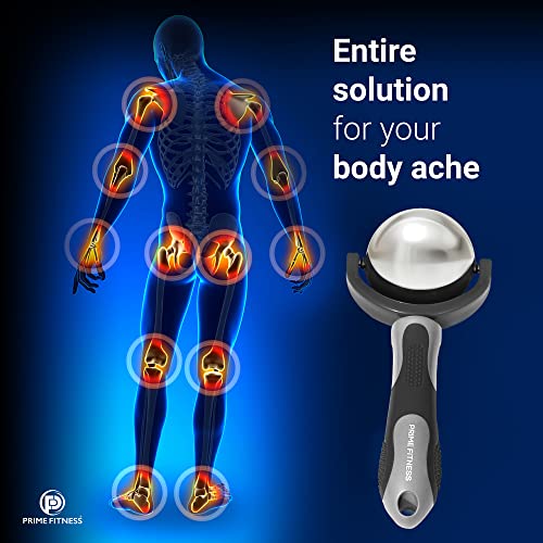 Cold Massage Roller Ball | Cold Therapy | Ice Roller Ball with Handle | cryo Stick | Relieve Muscle Pain (Black)