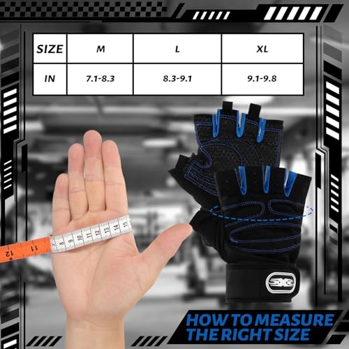 3 Pairs Weight Lifting Gloves for Men Women, Gym Workout Gloves with Full Palm Protection, Breathable Anti-Slip Fitness Glove for Training, Cycling, Pull-ups, Medium