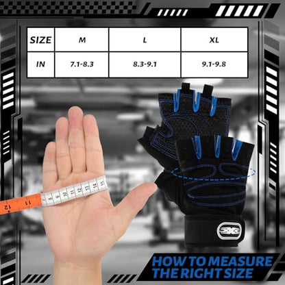 3 Pairs Weight Lifting Gloves for Men Women, Gym Workout Gloves with Full Palm Protection, Breathable Anti-Slip Fitness Glove for Training, Cycling, Pull-ups, Medium