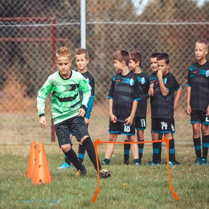 Garneck Adjustable Soccer Training Hurdle Set Wear-Resistant Plastic Speed Hurdles with 3-Level Height for Football Speed Agility Training Equipment