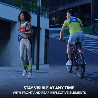 Running Chest Pack, Reflective Vest, Water Repellent, Phone Holder, Workout Bag for Runners, Cycling, Biking, EDC Pouch, Jogging Carrier, Hidden Pocket, Men & Women, Lightweight - color: Blue