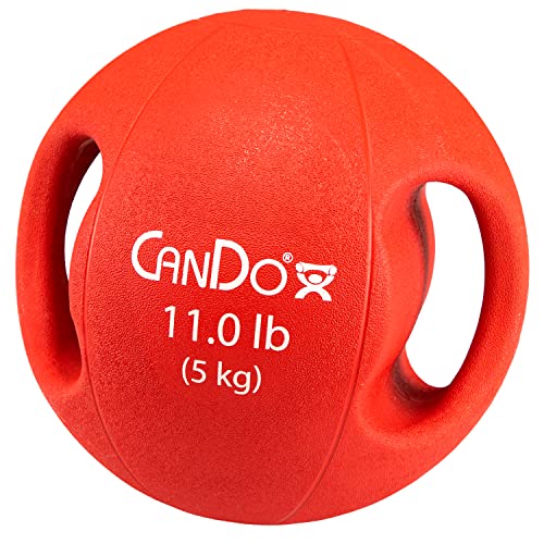 CanDo Molded Dual-Handle Medicine Ball for Strength Training, Core Workouts, Warmups, Cardio, and Plyometrics with Handles for Home and Clinic Use - style: c) 11 lb
