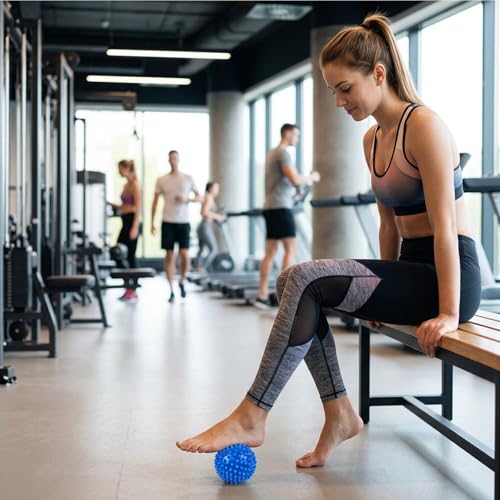 4-Pack Spiky Massage Ball, Spikey Ball for Deep Tissue Relief, Foot Massage Ball and Acupressure Ball for Muscle Recovery, PVC Material for Durable Use