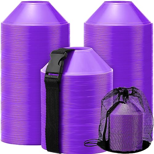 Hanaive Mini Soccer Cones for Agility Drills, 5 Inch - color: Purple