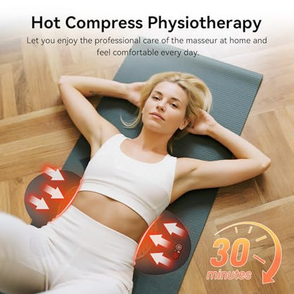 3 in 1 Electric Lumbar Support Pillow with Adjustable Height for Bed and Chair, Back Massager with Heat, Back Massager for Pain Relief Deep Tissue, Electric Lumbar Pillow with Heat Vibration Traction