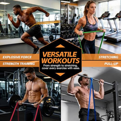 Pull Up Bands, Resistance Bands Set, Exercise Workout Bands for Men & Women, Ideal for Body Stretching, Physical Therapy and Muscle Training