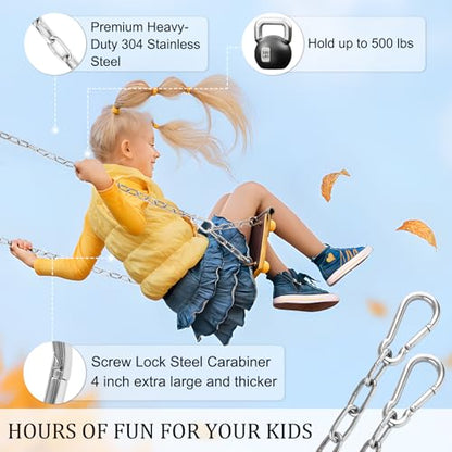 YOSE 2 Pack 44in Hanging Chair Chain with 4 Carabiners, 500LB Capacity Hanging Kits Heavy Duty Hanging Chair Hardware for Hammock Swing Punching Bags Sandbag