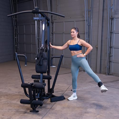 Body-Solid Powerline Adjustable Power Rack - 18-Level Strength Training Heavy-Duty Steel Frame with Safety Rods and Chin-Up Bar for Home Gym, Silver - color: Black, size: 55" x 47" x 83"