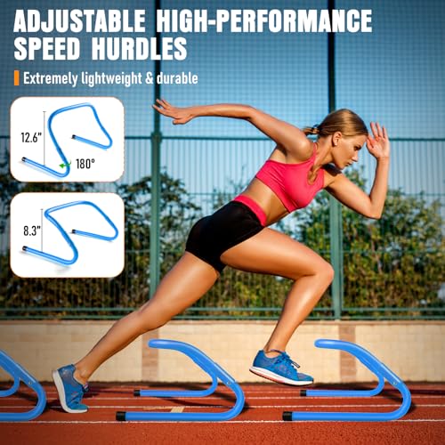 Agility Ladder & Soccer Goal Training Set, 20ft Speed Ladder with Cones, Hurdles, Jump Rope & Parachute, Plus 2 Pack Pop Up Kids Soccer Goals with Ball & Cones for Backyard Sports Practice