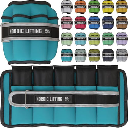 Adjustable Ankle Weights for Women & Men – 1 Pair (2–10 lbs) Wrist, Arm & Leg Weights for Gym, Yoga & Home Workouts – Secure Fit Strap Design – Durable Fitness Training Equipment - color: Ocean Blue