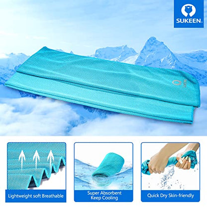 Sukeen Cooling Towels for Neck and Face, Cooling Towel 40" x 12", Microfiber Sports Cooling Towels, Soft Breathable Sweat Towel for Workout,Yoga, Golf, Gym, Camping, Sport, Running(12 Pack)