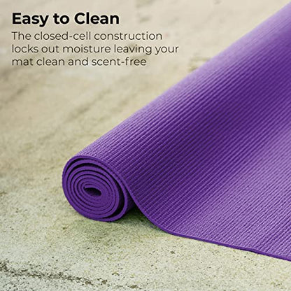 10-Pack Yoga Mat With Carrying Strap, 68" x 24" Non Slip Exercise Mat, 4mm Thick Gym Mat, Bulk Non Toxic Yoga Mats for Home Workout and Studios
